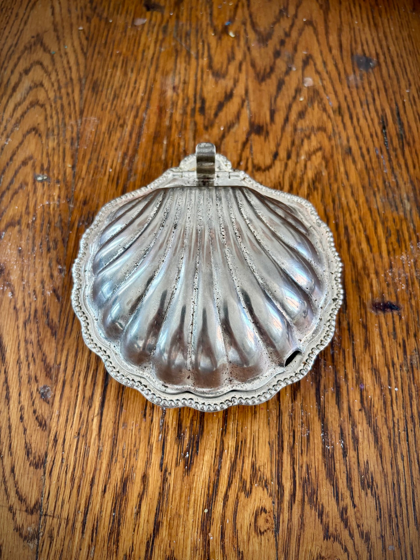 Vintage Silver-Plated Shell Butter & Caviar Server