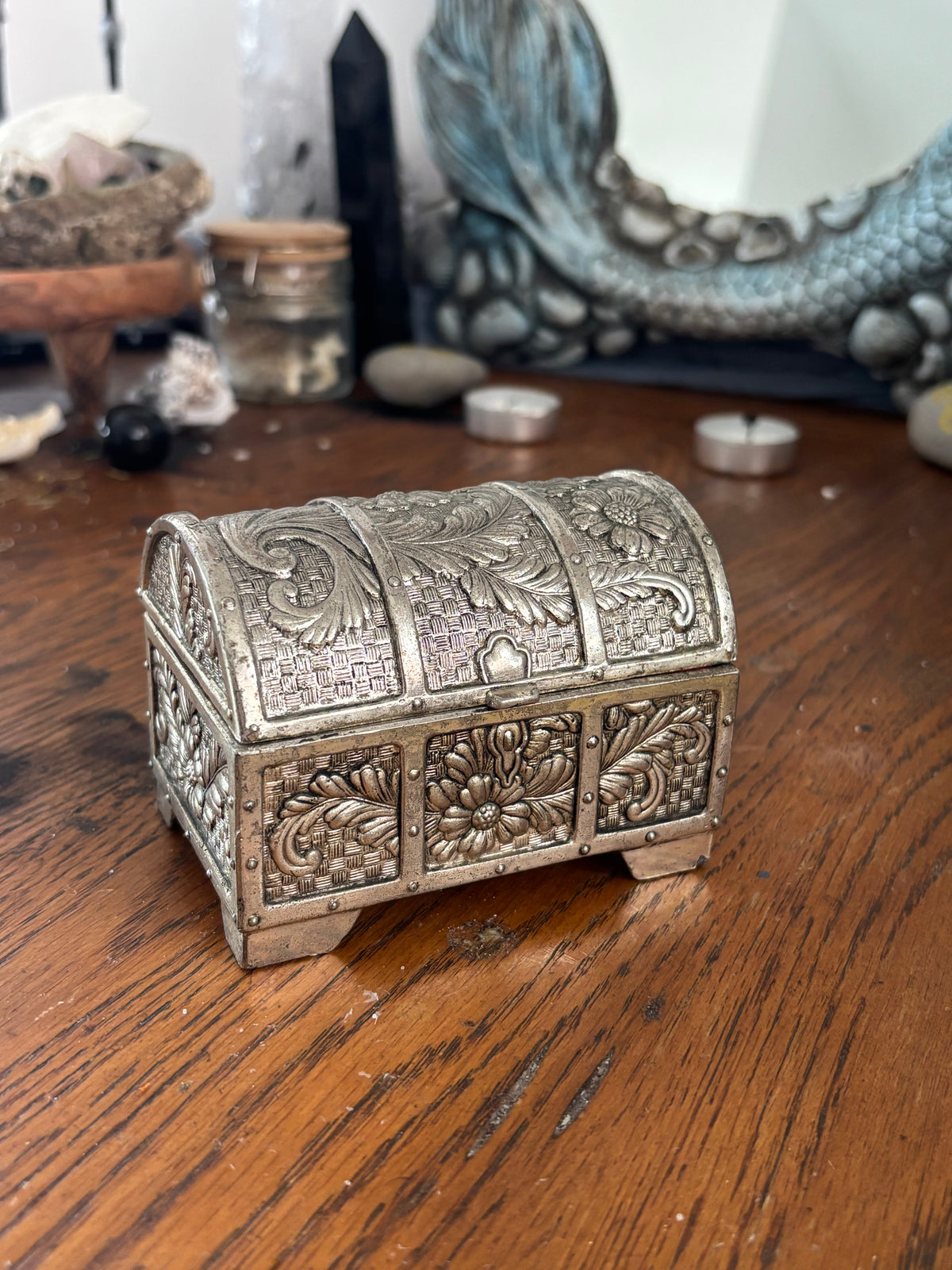 Silver-Tone Treasure chest